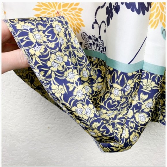 Zara White Satin Floral Wide Leg Pants - Picture 2 of 3